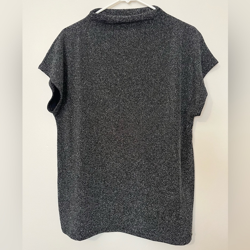 NWT Calvin Klein Black Sparkly Short Sleeve Top